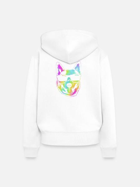Australian Cattle Dog - Frauen Premium Bio Zip Hoodie - Weiß