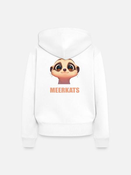 Meerkat Erdmännchen - Frauen Premium Bio Zip Hoodie - Weiß