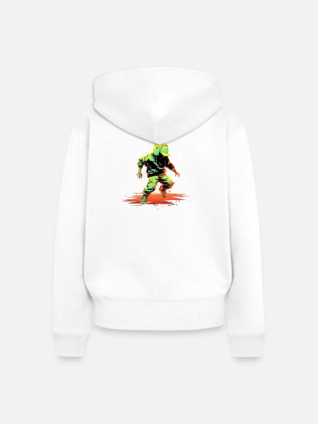 Breakdance Steamwave - Frauen Premium Bio Zip Hoodie - Weiß