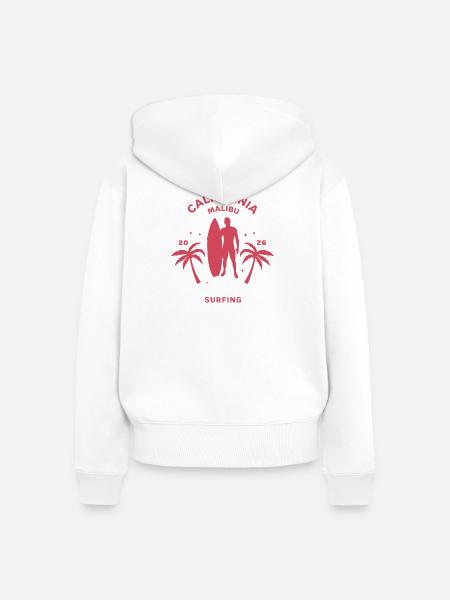 California Malibu Surfing - Frauen Premium Bio Zip Hoodie - Weiß