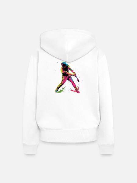Baseballer Steamwave - Frauen Premium Bio Zip Hoodie - Weiß
