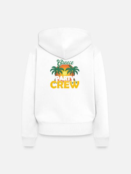 Greece Party Crew - Frauen Premium Bio Zip Hoodie - Weiß