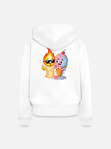 Feuer & Eis Duo Cartoon - Frauen Premium Bio Zip Hoodie - Weiß