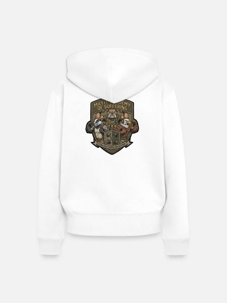 Milfit Akademie Patch Muskelhelden - Frauen Premium Bio Zip Hoodie - Weiß