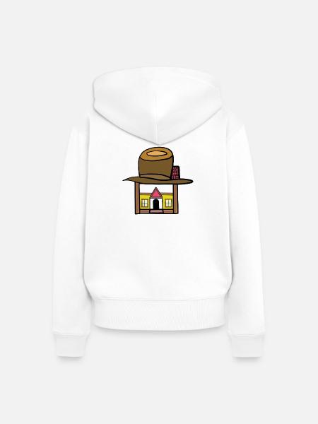 Fantasy Haus Häuser Kinder Kind - Frauen Premium Bio Zip Hoodie - Weiß