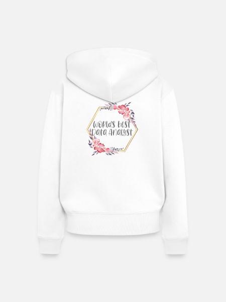 Best Data Analyst – Analystin Geschenk - Frauen Premium Bio Zip Hoodie - Weiß