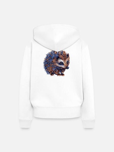 Igel Bunt - Frauen Premium Bio Zip Hoodie - Weiß