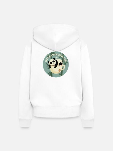Verträumter Panda - Frauen Premium Bio Zip Hoodie - Weiß