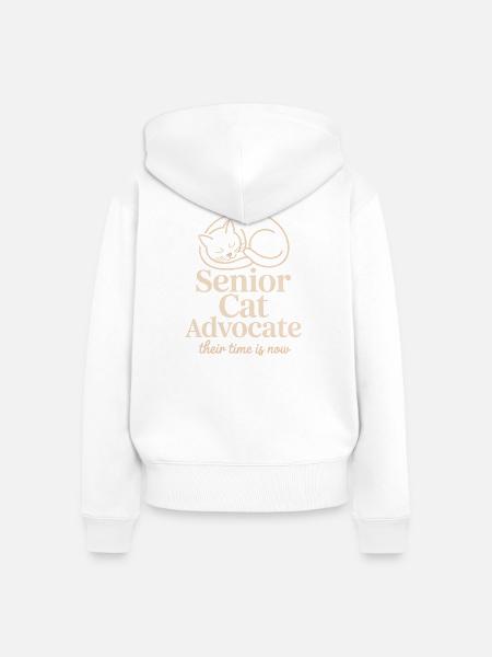 Senior-Katzen-Anwalt - Frauen Premium Bio Zip Hoodie - Weiß