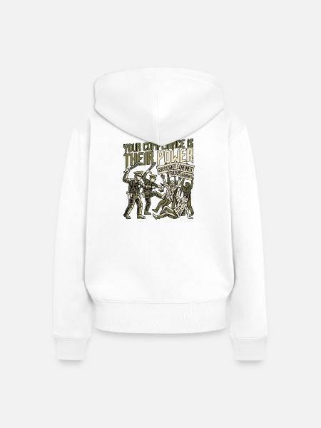 Denken Und Freiheit - Frauen Premium Bio Zip Hoodie - Weiß