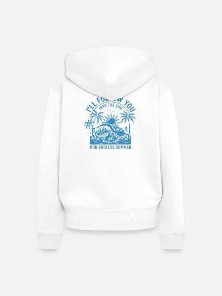Endlose Sommersonnenlandschaft - Frauen Premium Bio Zip Hoodie - Weiß