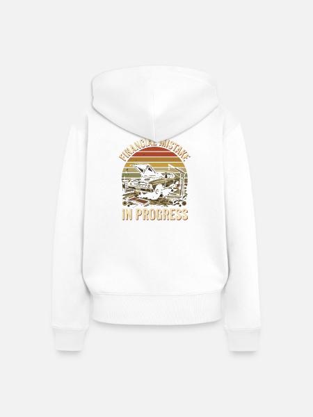 Finanzpanne im Oldtimer - Frauen Premium Bio Zip Hoodie - Weiß