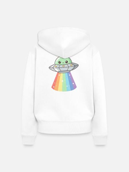 Ufo - Frauen Premium Bio Zip Hoodie - Weiß