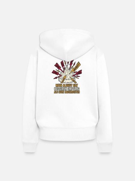 Klarsicht Club Aluhut - Frauen Premium Bio Zip Hoodie - Weiß