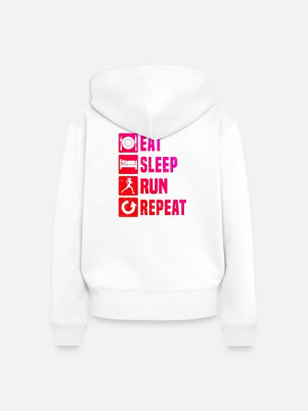 Geschenkidee für eine Running mit Running - Frauen Premium Bio Zip Hoodie - Weiß