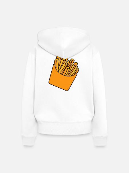 Pommes Fries Illustration - Frauen Premium Bio Zip Hoodie - Weiß