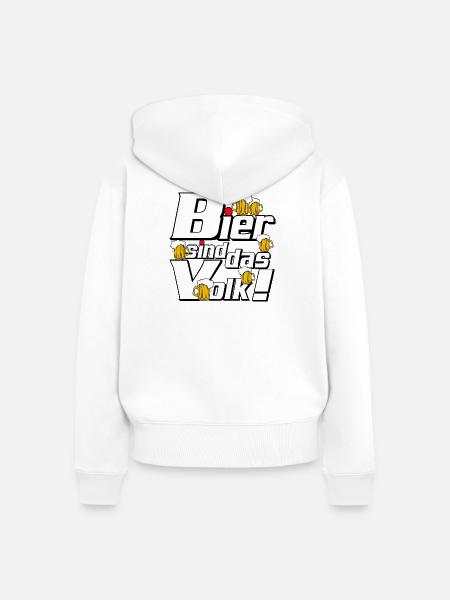Bier ist das Volk Design - Frauen Premium Bio Zip Hoodie - Weiß