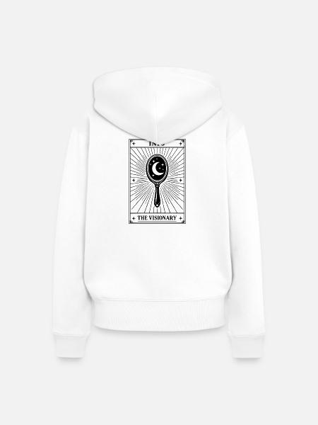 INFJ | Tarotkarte Persönlichkeit - Frauen Premium Bio Zip Hoodie - Weiß
