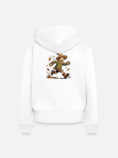 Die Vogelscheuche des Bauern - Frauen Premium Bio Zip Hoodie - Weiß