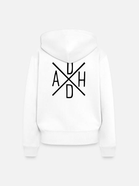 ADHS - Frauen Premium Bio Zip Hoodie - Weiß
