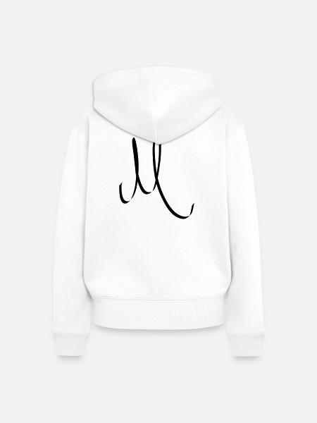 Buchstabe M - Frauen Premium Bio Zip Hoodie - Weiß