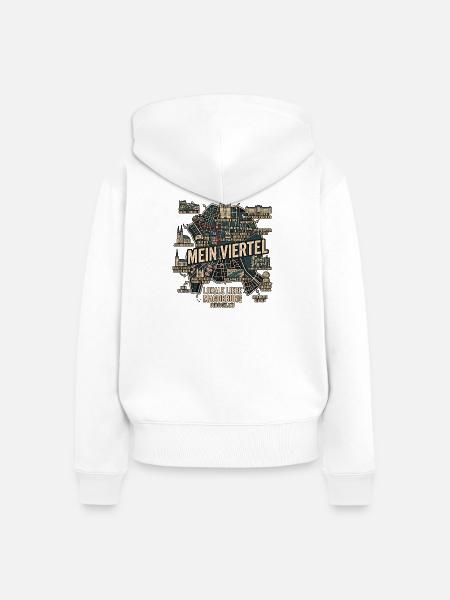 Magdeburg Liebe - Frauen Premium Bio Zip Hoodie - Weiß