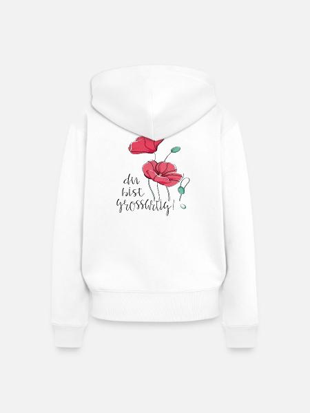 Du bist Großartig - Frauen Premium Bio Zip Hoodie - Weiß