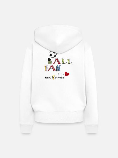 Fußballlfan - Frauen Premium Bio Zip Hoodie - Weiß
