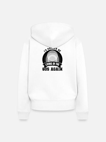 80er Jahre - Frauen Premium Bio Zip Hoodie - Weiß