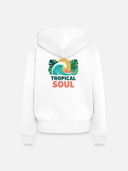 Tropische Seelenwelle - Frauen Premium Bio Zip Hoodie - Weiß