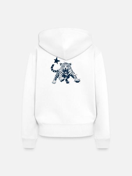 Wilder Leopard Raubkatze - Frauen Premium Bio Zip Hoodie - Weiß