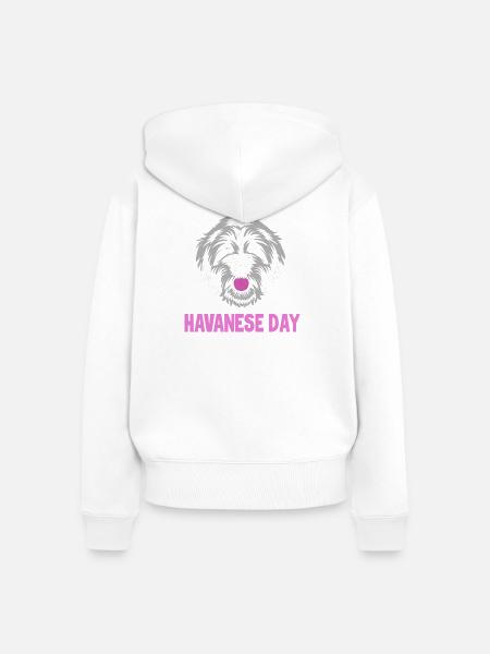 Havaneser Hund - Frauen Premium Bio Zip Hoodie - Weiß