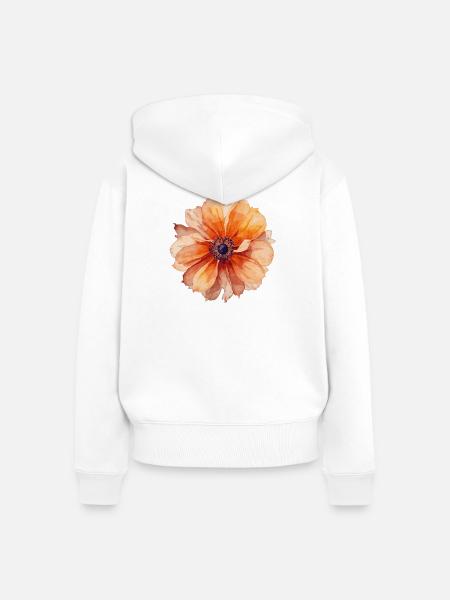 Blume - Frauen Premium Bio Zip Hoodie - Weiß
