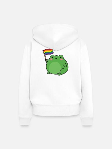 Pride Month LGBTQ – LGBT-Frosch - Frauen Premium Bio Zip Hoodie - Weiß