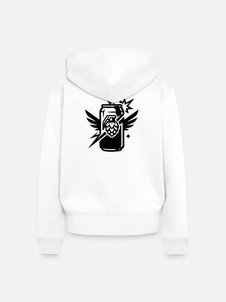 Bierdose Hopfen Dose Bier - Frauen Premium Bio Zip Hoodie - Weiß