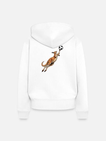 Kangaroo Torwart-Fußball - Frauen Premium Bio Zip Hoodie - Weiß