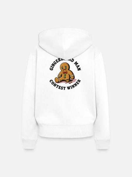 Gewinner des Lebkuchenmann-Wettbewerbs, lustiger B - Frauen Premium Bio Zip Hoodie - Weiß