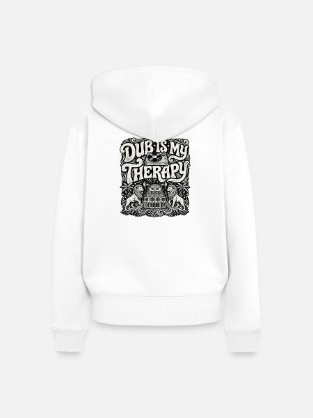 Dub Reggae Soundsystem Therapy - Frauen Premium Bio Zip Hoodie - Weiß