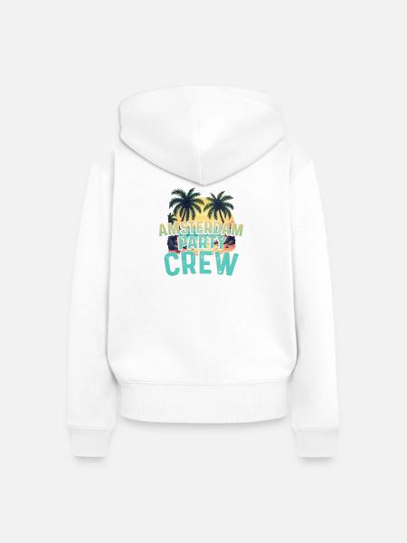 Amsterdam Party Crew - Frauen Premium Bio Zip Hoodie - Weiß