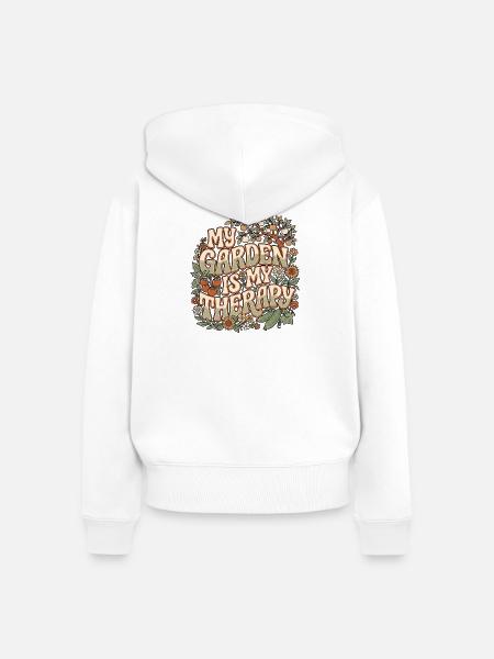 Garden Gardening Therapy - Frauen Premium Bio Zip Hoodie - Weiß