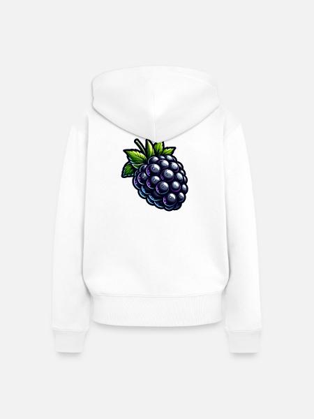 Blackberry Neon-Grafik - Frauen Premium Bio Zip Hoodie - Weiß