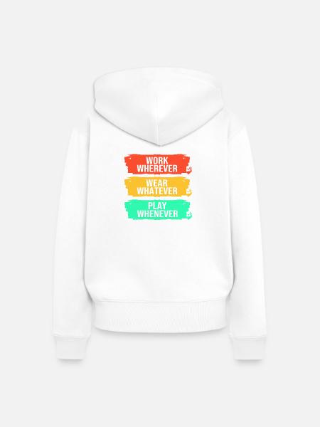 Remote Homeoffice - Frauen Premium Bio Zip Hoodie - Weiß