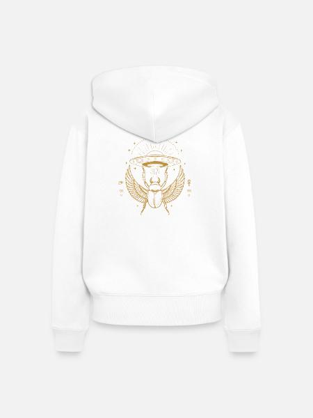 Kosmischer Skarabäus-UFO - Frauen Premium Bio Zip Hoodie - Weiß