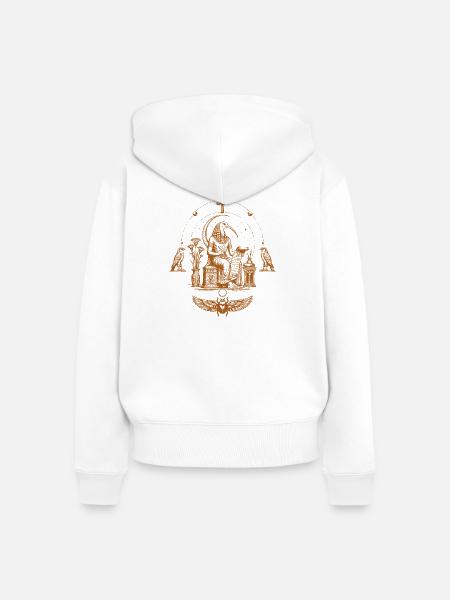 Thoth-Schreiber - Frauen Premium Bio Zip Hoodie - Weiß