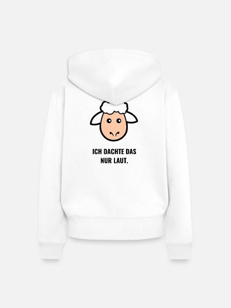 Ich dachte das nur laut. - Frauen Premium Bio Zip Hoodie - Weiß