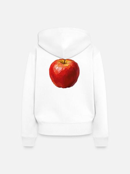 Apfel-Polygon Kunstwerk - Frauen Premium Bio Zip Hoodie - Weiß