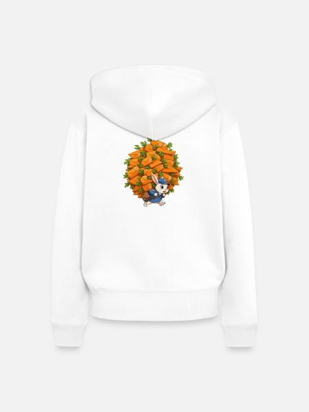 Briefumschläge-Bunny im Postwald - Frauen Premium Bio Zip Hoodie - Weiß