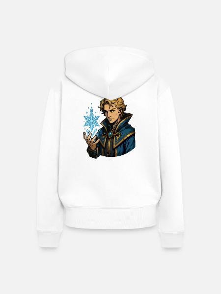 Eis Zauberer mit Frostzauber - Frauen Premium Bio Zip Hoodie - Weiß