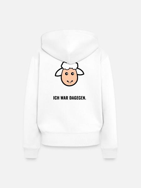Kuscheliges Schäfchen Gesicht - Frauen Premium Bio Zip Hoodie - Weiß