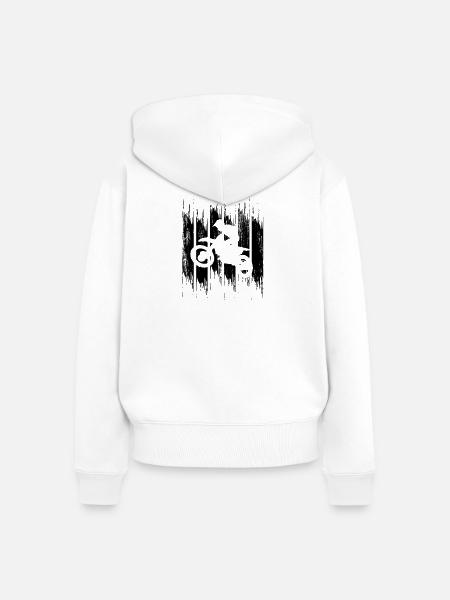 Motocross Fahrer - Frauen Premium Bio Zip Hoodie - Weiß